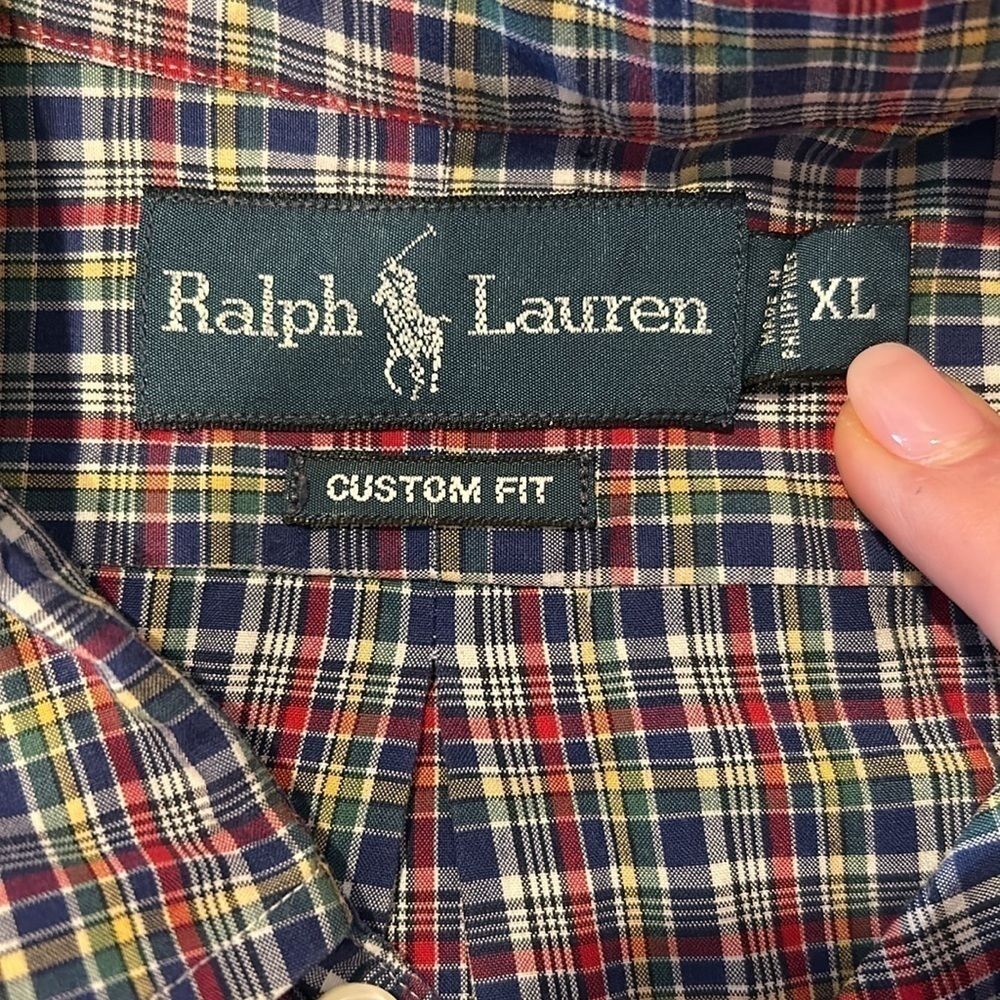 Ralph Lauren Custom Fit Long Sleeve Multicolored Plaid Button-Down Size XL - Picture 4 of 4